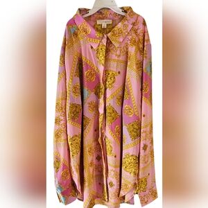 Timing Pink and Gold Patterned Blouse